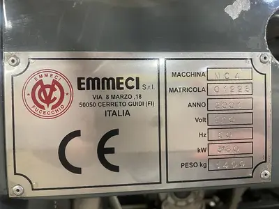 USED 2001 EMMECI MC92 SB RIGID SET-UP BOX MACHINE