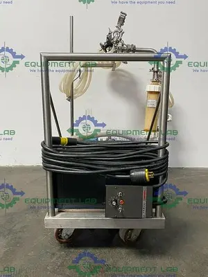 USED TANGENTIAL FLOW FILTRATION SKID W/ WAUKESHA 018-UL PUMP & GE MAXCELL CARTRIDGE