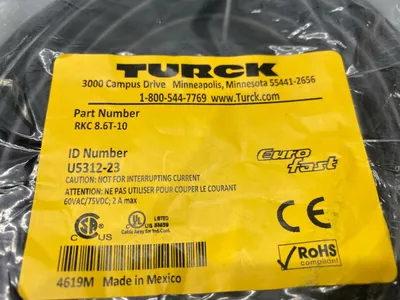 NEW TURCK EUROFAST CORDSET FEMALE M12 6 WIRE U5312-23