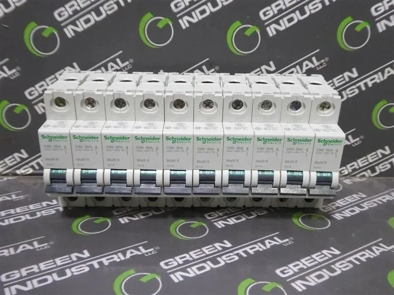 Lot of 10 Schneider Electric Multi 9 C60 Miniature Circuit Breaker 30A Used