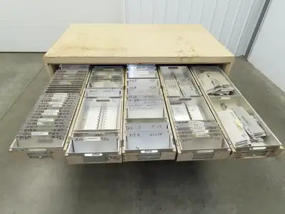 Modular Industrial Storage Cabinet 20 Drawer 61.5x38x34.5" Vintage 17x10" Trays