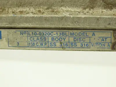 Velan L10-0320C-13BL 3" 316 Stainless Knife Gate Valve Rising Stem 10" Handwheel