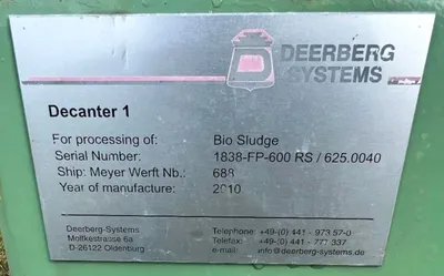 (2) Pieralisi FP 600 RS decanter centrifuges, SS.