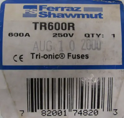 NEW FERRAZ SHAWMUT TR600R FUSE 600A