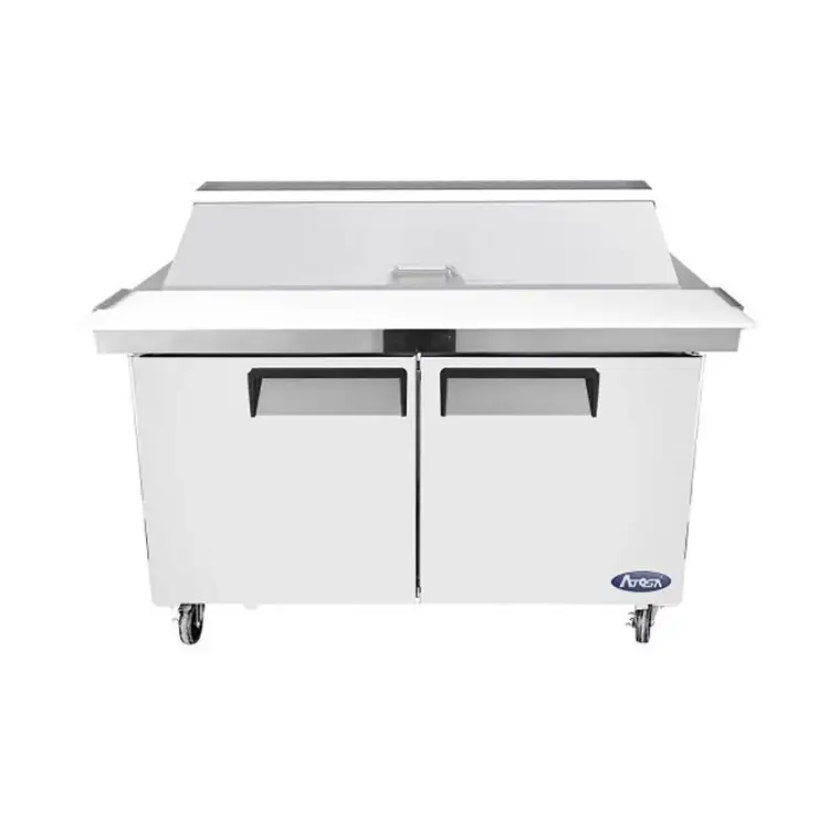 New | in-Stock Atosa New Atosa MSF8303GR 60" Sandwich Prep. Table with (16) 6" Deep Poly Pans Food Prep Tables Illinois US | Falcon Restaurant Supply #1375347