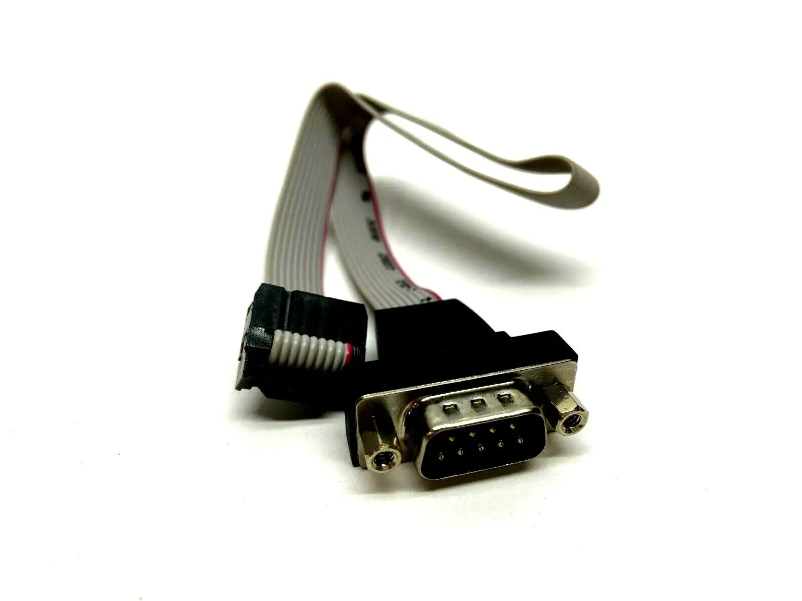 DB9 Male to Female 10 Pin Ribbon Cable 10" Long - Used