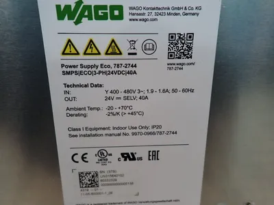 Used WAGO 7872744 DIN Rail Power Supplies | HGR 24 #797754