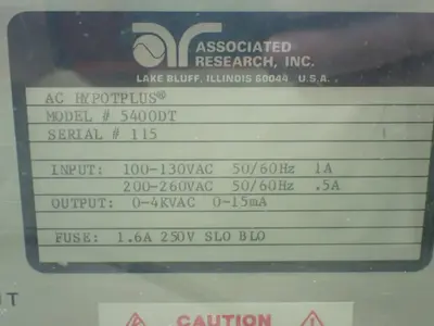 Used ASSOCIATED RESEARCH 5400DT High Voltage Testers Ohio US | HGR 24 #883922