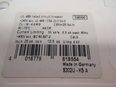 Used ABB UL 489 Listed Circuit Breaker Circuit Breakers Michigan US | Maverick Industrial Sales #1394520