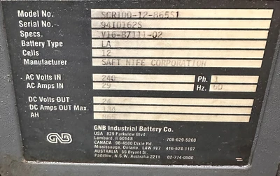 GNB 24VOLT BATTERY CHARGER