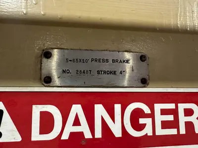 135 TON X 10' CINCINNATI MODEL #5-65 MECHANICAL PRESS BRAKE: STOCK #23039