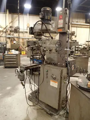 2 HP X 9" X 42" BRIDEPORT SERIES I VERTICAL RAM TYPE KNEE MILL DRO POWER FEEDS VARIABLE DRIVE: YOBRO #24264