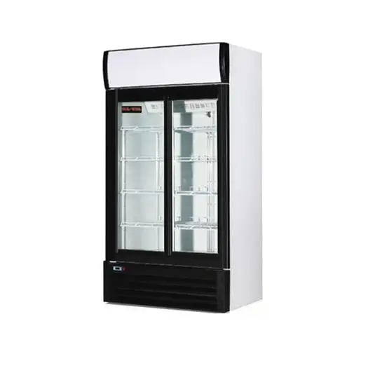 40' wide glass door cooler