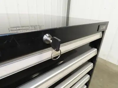 Uline Modular Steel 7 Drawer Tool Cabinet 29x29x44" Black Dividers