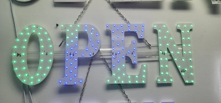 New | in-Stock Falcon Restaurant Supply Small Open LED Sign, RGBW WAVE EFFECT, 10X30" Restaurant Front of House Furnishings Illinois US | Falcon Restaurant Supply #1375212