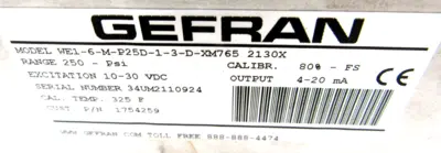 NEW GEFRAN WE1-6-M-P25D-1-3-D-XM765 2130X TRANSDUCER WE16MP25D13DXM765 2130X
