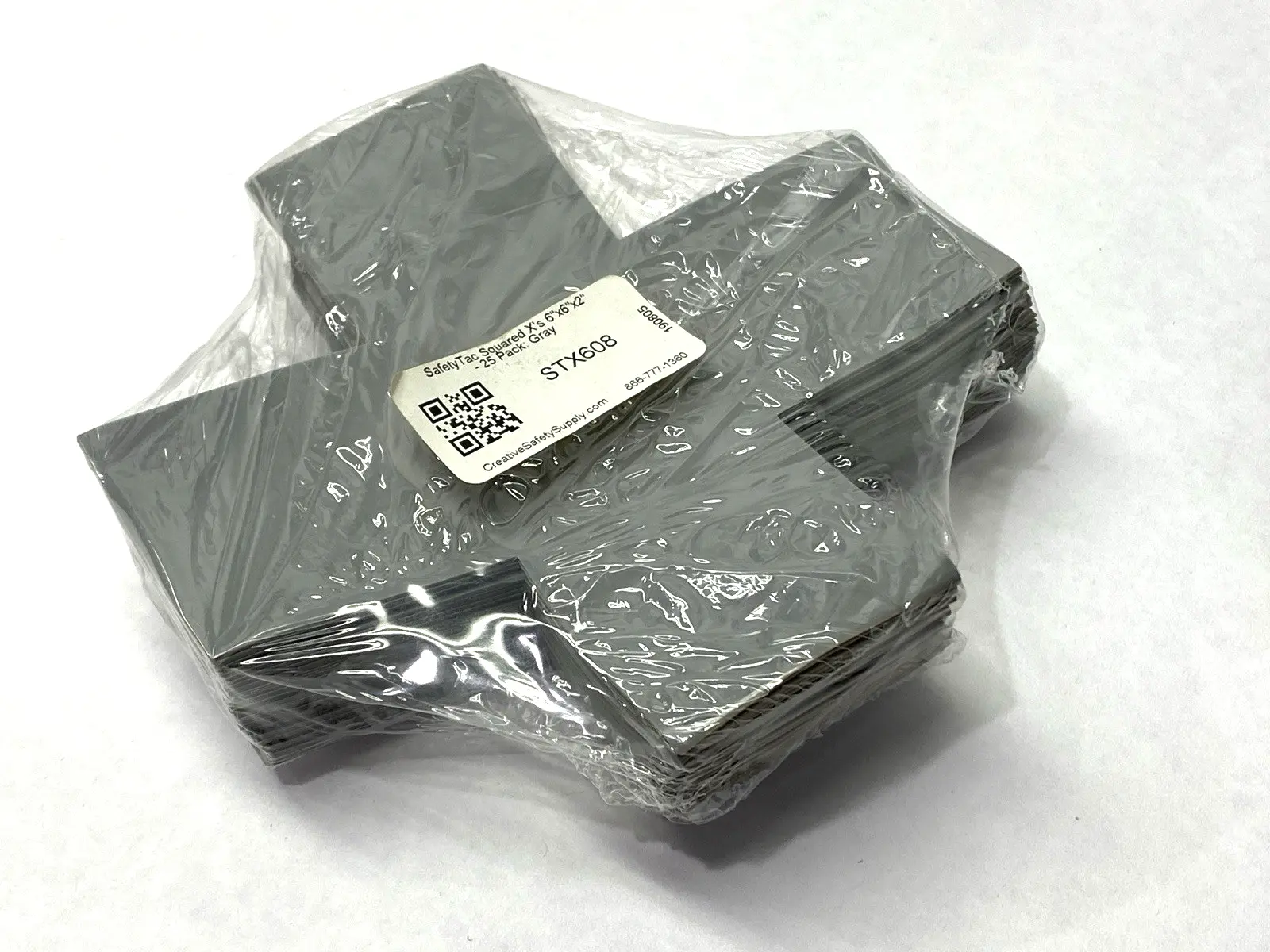 NEW SAFETYTAC SQUARED X'S GRAY FLOOR MARKING STICKER 6" X 6" X 2" PKG OF 25