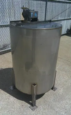 SPC9361  Tank 120 gallon vertical tank, Stainless Steel, pneumatic agitator, flat