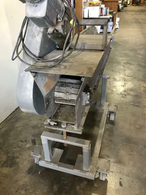 Metal Chip or Scrap Conveyor With Cleated steel belt 7.5" X 7'