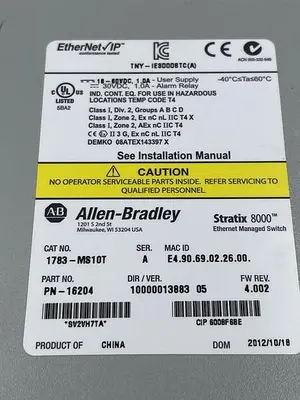 Used ALLEN-BRADLEY ALLEN-BRADLEY 1783-MS10T SER A Misc Electrical & Power Parts | ND Industrial Surplus #1214541