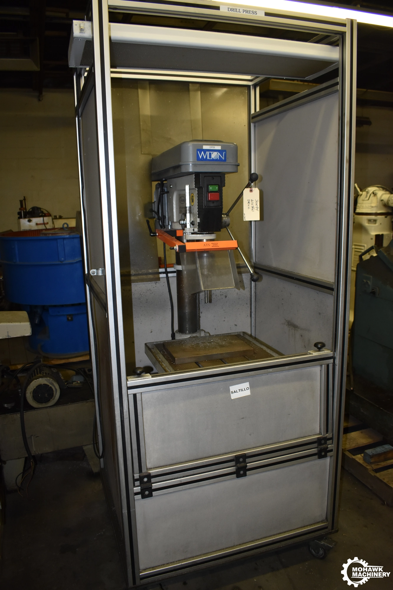 20" WILTON "2550” TRADESMAN PORTABLE SINGLE SPINDLE DRILL PRESS w/ENCLOSURE