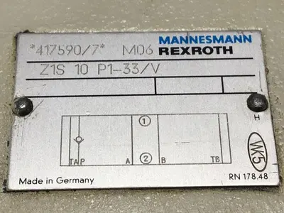 USED MANNESMANN REXROTH Z1S 10 P1-33/V