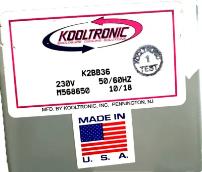 NEW KOOLTRONIC INC. 0261-121 MOTOR/BLOWER FAN U62B1 K2BB36 230V 50/60HZ