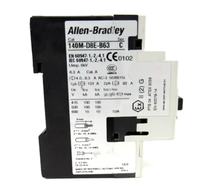 ALLEN BRADLEY 140M-D8E-B63 CIRCUIT BREAKER SER.C 140MD8EB63 NEW SURPLUS