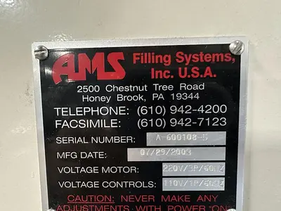 USED 2003 AMS FILLING SYSTEMS INC. A-600