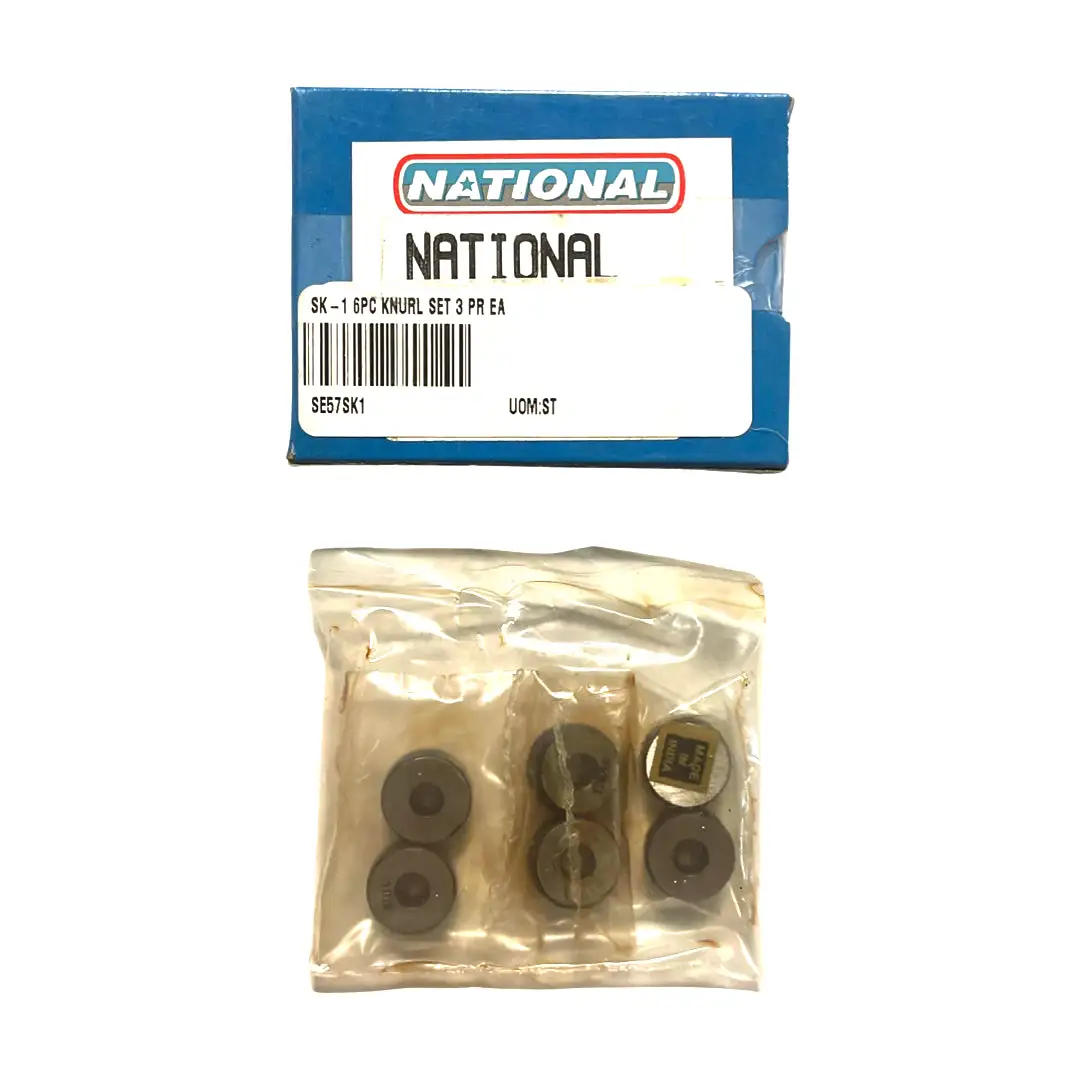 National 6 Piece Knurl Set 5/8" x 5/16" x 7/32" Pair Of Each Coarse Medium Fine