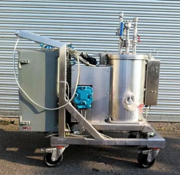 Broadbent T-41 (10 x 6) perforate basket centrifuge, 316SS.