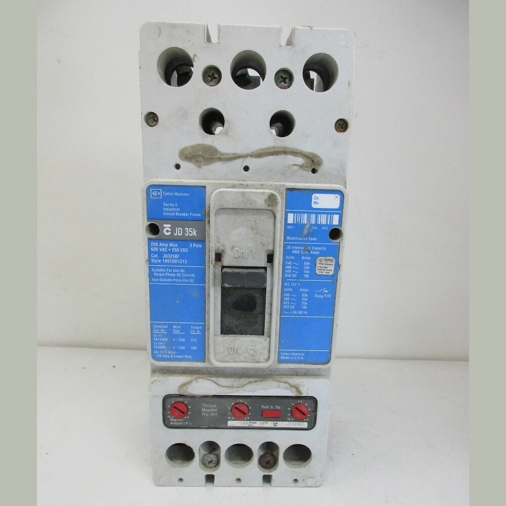 Cutler Hammer JD Frame 250 Amp Breaker