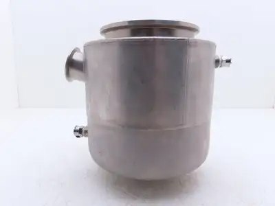 6"x 2" Tri-Clamp Sanitary Double Wall Bowl w/Hose Ports Drain 304 Stainless