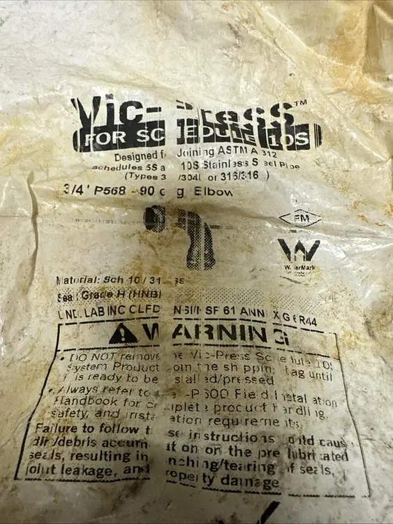 Used VIC-PRESS P568 Valves/Fittings Ohio US | Surplus Asset Holdings #1240458