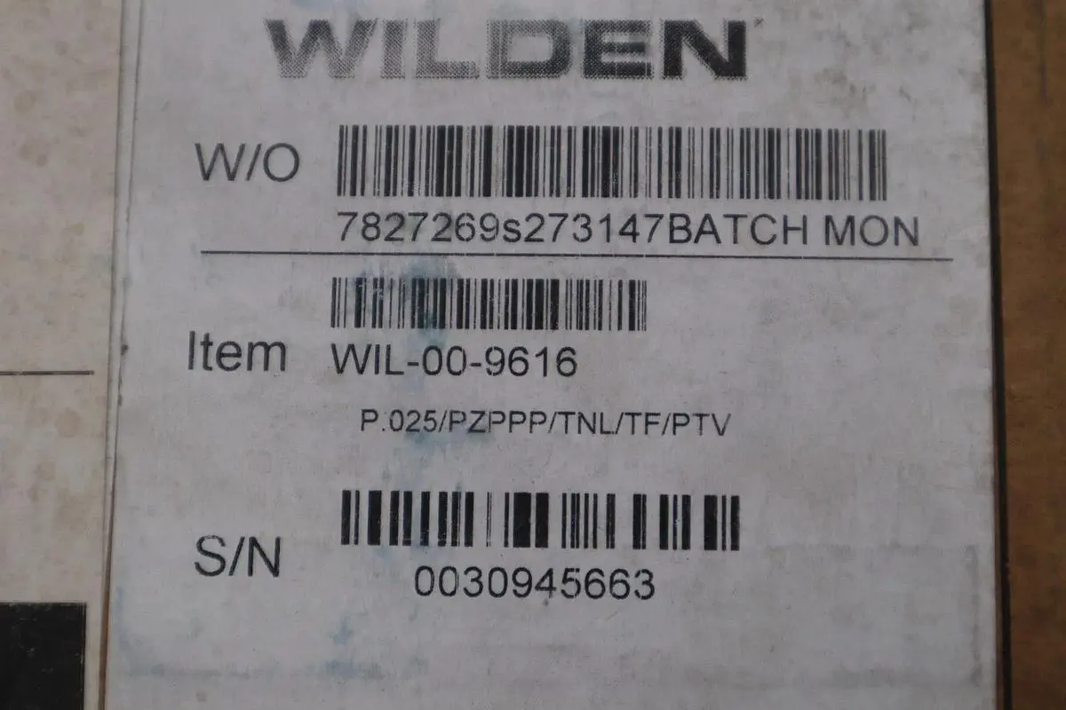 Wilden WIL-00-9616 Pneumatic Diaphragm Pump P.025/PZPPP/TNL/TF/PTV #GF680