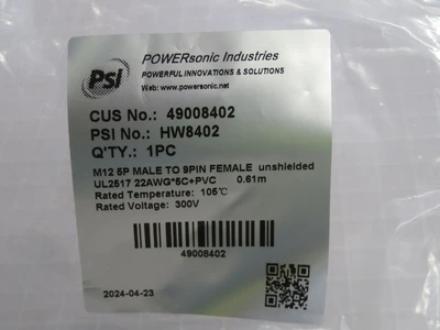 New | in-Stock POWERSONIC _UNKNOWN_ Cable & Wire Texas US | OCO Industrial #1602546