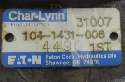 USED EATON CHAR-LYNN 104-1431-006 HYDRAULIC MOTOR 1041431006