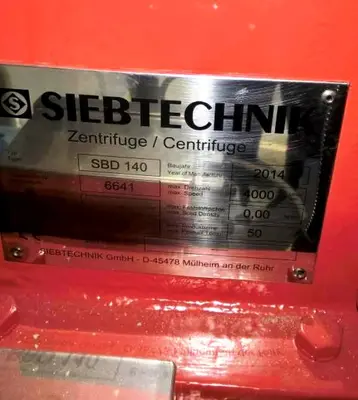Siebtechnik Tema SBD-140 short bowl decanter, 316SS.