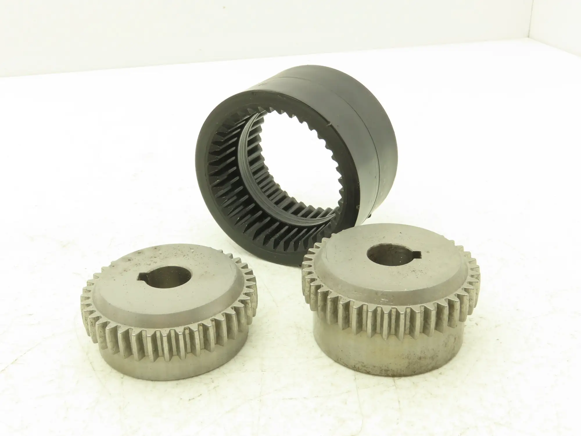 Gear Coupling With Nylon Sleeve Set 18mm Bore Both Sides 1/4" Keyway