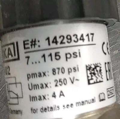 WIKA PSM02 Pressure Switch Loc4E20