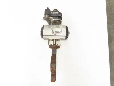 Flowserve B100D 3" Butterfly Wafer Valve Teflon Pneumatic Actuator w/Positioner