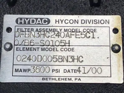 Used HYDAC DFBN3HC240AFE5C10/B6-S0105H Filters Michigan US | Ideal Machinery #1301881