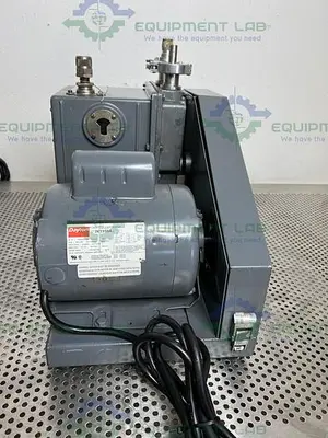 USED WELCH 1402 DUOSEAL BELT-DRIVEN ROTARY VANE VACUUM PUMP 115/230V