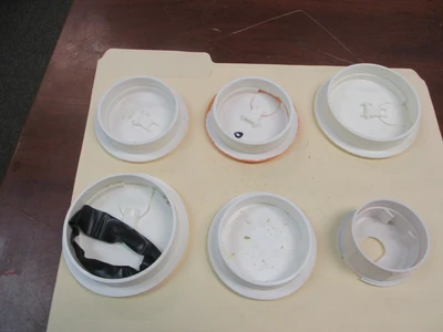 Used Parts and Flip-Top Plastic Caps (QTY 17)