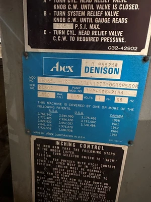 DENISON 6TON HYDRAULIC PRESS W/ INDEX TABLE