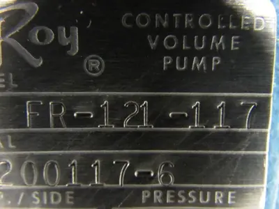 Milton Roy FR-121-117 Controlled Volume Pump 5.1GPH @ 925PSI 1/4HP 1PH 115/230V