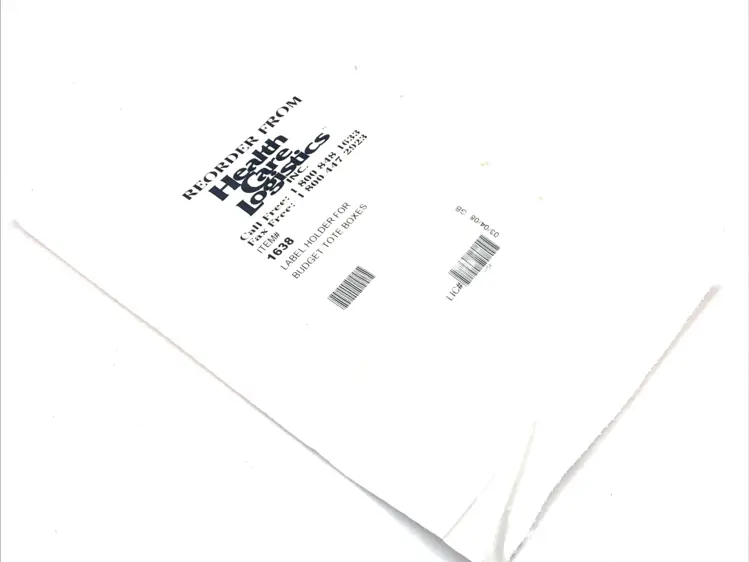 New | in-Stock HEALTH CARE LOGISTICS LABEL HOLDER FOR 12922 & BUDGET TOTE 3"X5" LOT OF 100 Misc Industrial Equipment | Maverick Industrial Sales #1099130