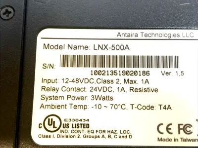 USED ANTAIRA 5-PORT 10/100TX INDUSTRIAL ETHERNET SWITCH DIN RAIL