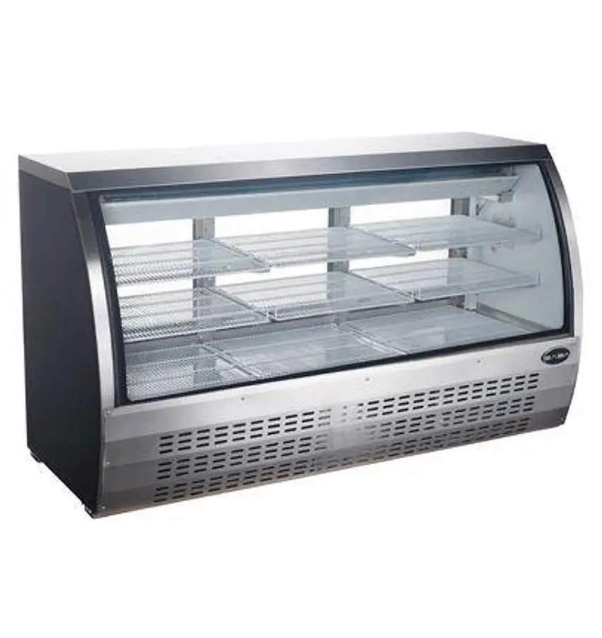 Elite - E- 82" Stainless Steal Curved Glass Refrigerated Deli Case