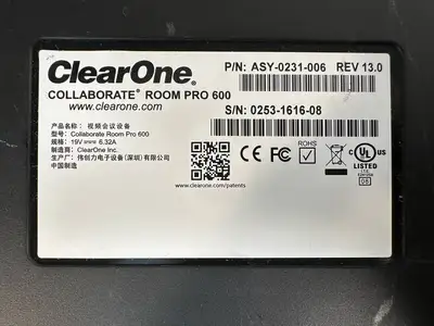 Clear One Collaborate Room Pro 600 ASY-0231-006 Rev 13.0 (2.4.1)